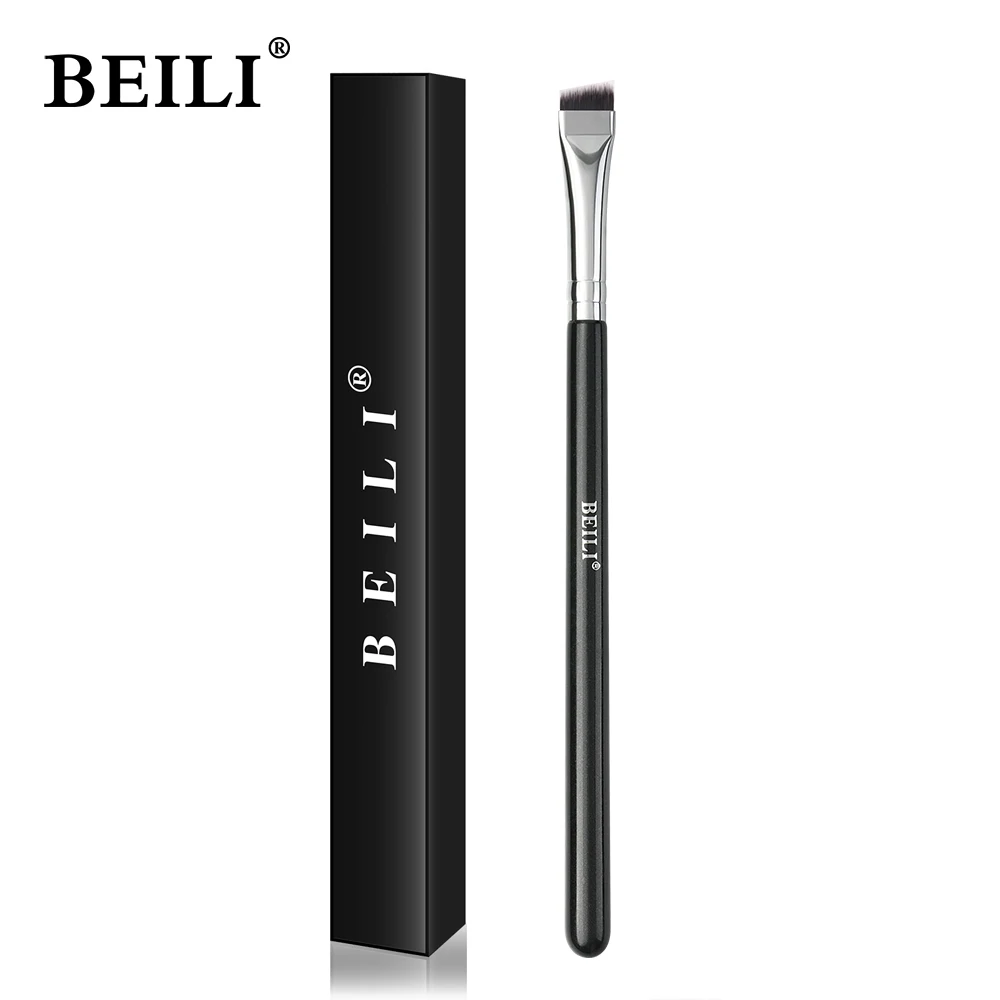 BEILI Black Eyebrow Makeup Brushes Single Professional Eyeliner Brushes Make up Tools