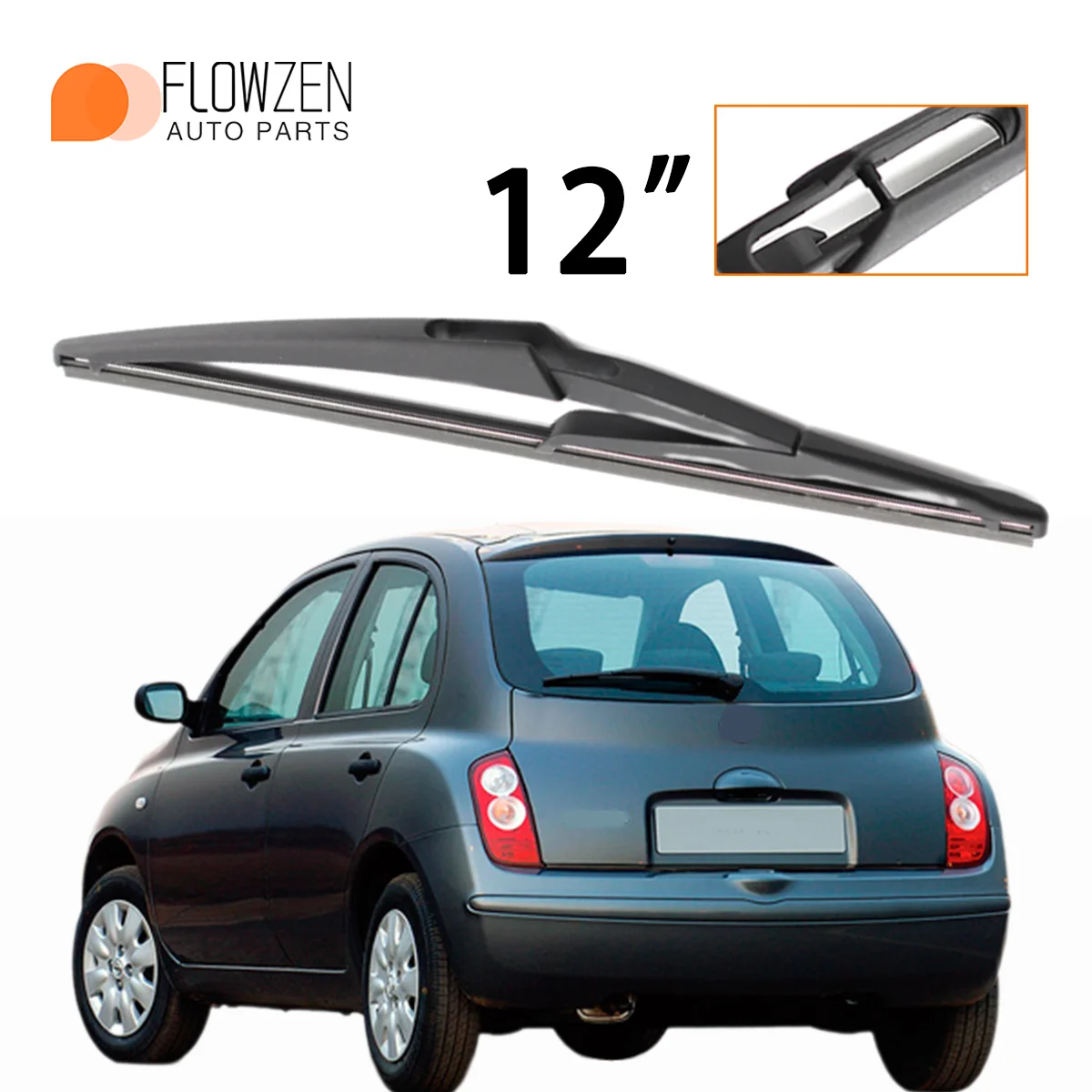 

1PC 12" Rear Windshield Washer Wiper Applicable For Nissan Micra K12 2002-2005 Year's Windscreen Wiper Blade Car Accessories