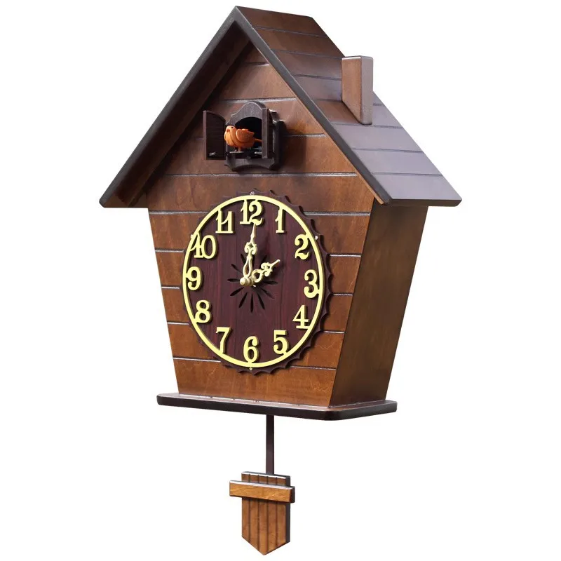 

Solid wood cuckoo wall cuckoo silent smart timekeeping children's room living room