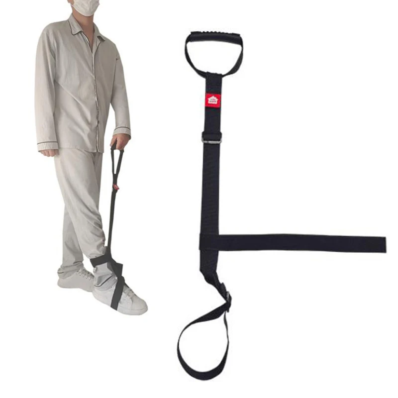 

Черный полипропиленовый пояс для подъема ног, многофункциональный ремень для подъема ног, аксессуары для инвалидов, износостойкий ремень для поезда ног, подтяжки для здравоохранения