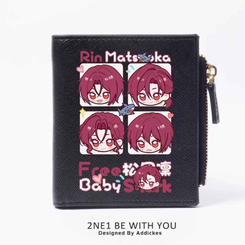 Anime Rin Matsuoka High☆Speed!  Fashion Wallet PU Purse Card Coin Zipper Money Bag Cosplay Gift B1786