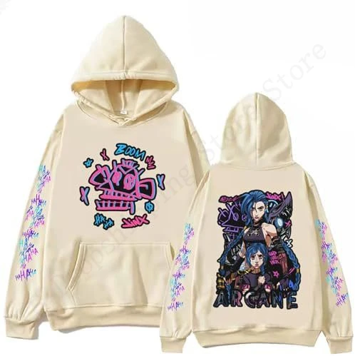 Anime Game Lol Arcane-Jinx Hoodie For Men Women Fashion Adult Hoodie Sweatshirt Cartoon Coats Men Sweats Clothes New 2025