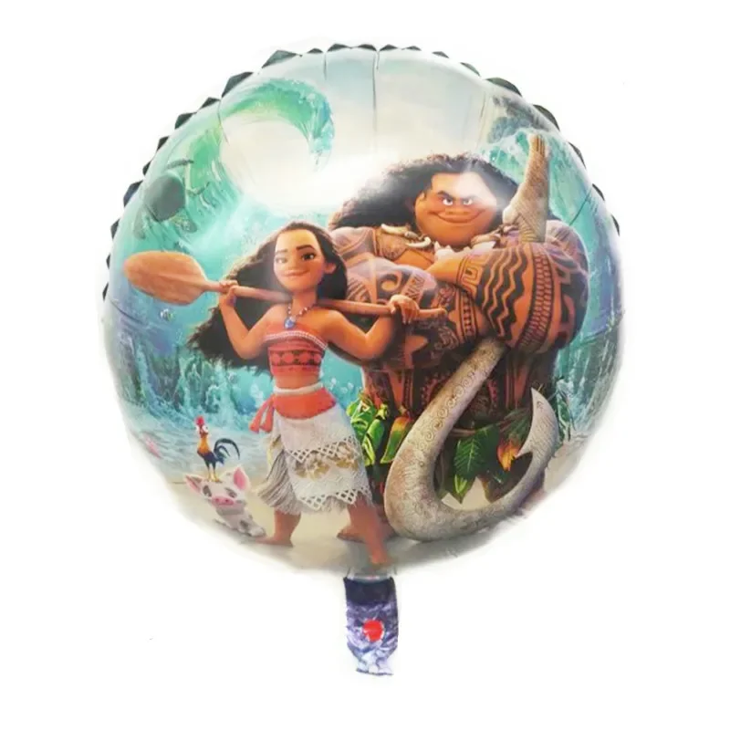 Disney-globos de látex de aluminio para niños, decoración de fiesta de cumpleaños con temática de princesa Moana, 18 pulgadas