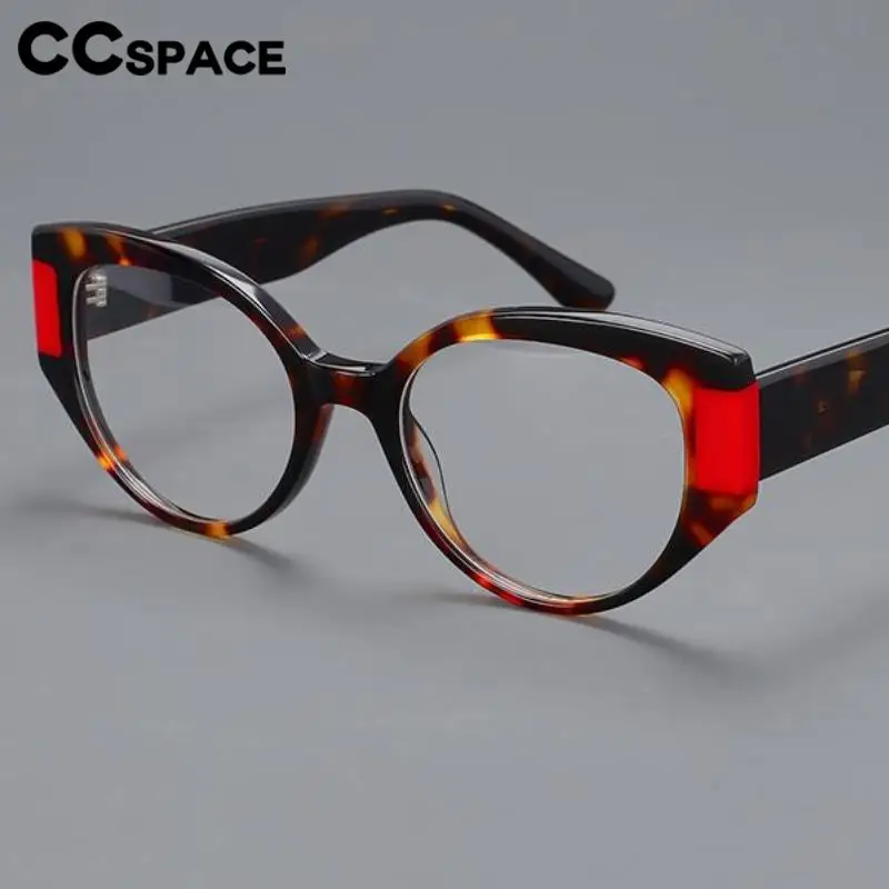 

57203 Cat Eye Acetate Spectacles Frames High Quality Prescription Glasses Frame Optical Transparent Eyeglass