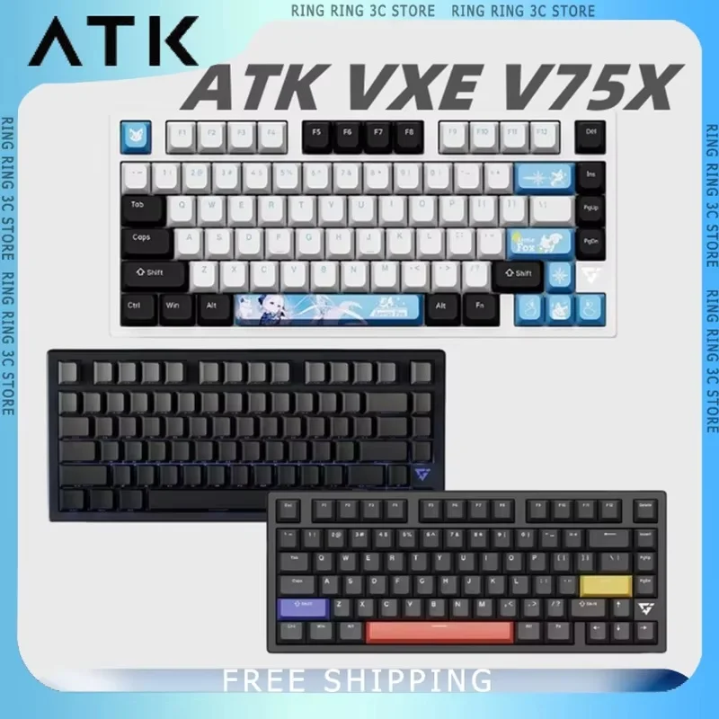 ATK VXE V75X Mechanical Keyboard Tri-Mode Gasket Structure Esports Gaming Keyboard Bluetooth RGB Gamer Keyboards Pc Accessories