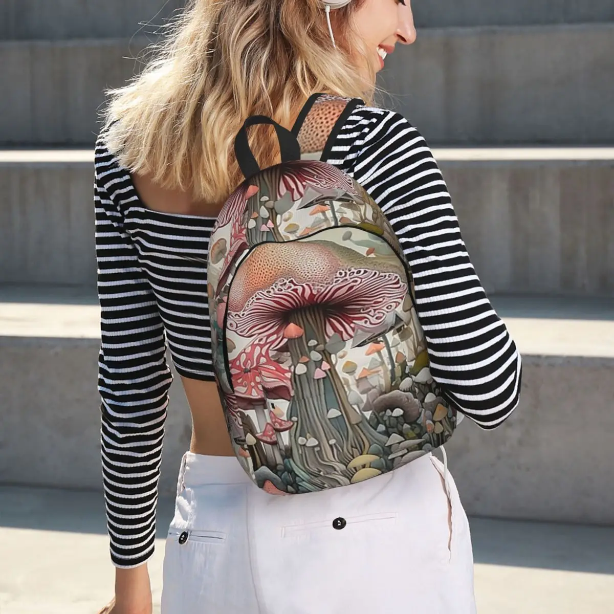 Magical Mushroom Field Student Backpack School Bag Hiking Travel Daypack for Boys Girls Bookbag Shoulder Bags