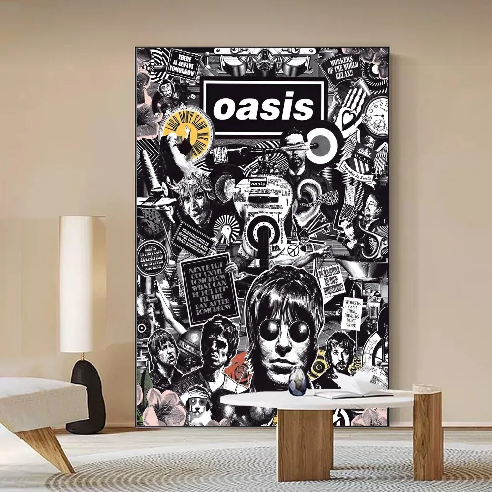 Band O-Oasis Classic Movie poster Vintage Room Bar Cafe Decor Stickers pittura murale