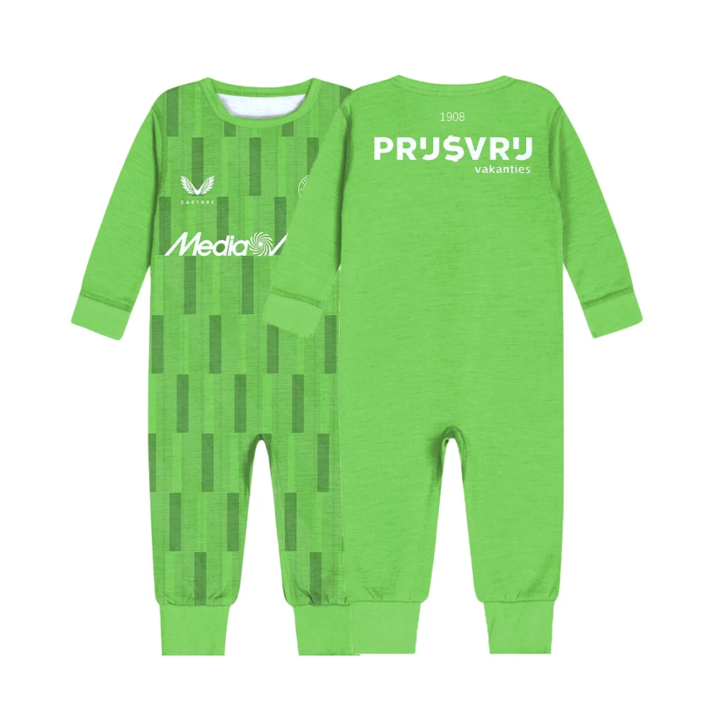 2024/25 Derby Trikots heiß verkaufen 3D gedruckt schnell trocknende Baumwolle Baby Overall neue Jungen/Mädchen eng anliegende Pyjamas einteiliges Set