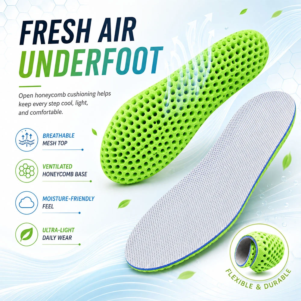 Orthopedic Insoles Memory Foam Sport Support Insert Men Women Soles Breathable All Day Comfort Stability CORRECTiON