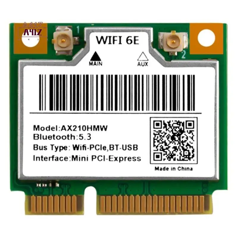 

Беспроводная сетевая карта A41Z-Wifi 6E Mini PCI-E AX210HMW, адаптер Bluetooth 5.3 для настольных ПК и ноутбуков, трехдиапазонный Wi-Fi AX 2,4/5/6 ГГц