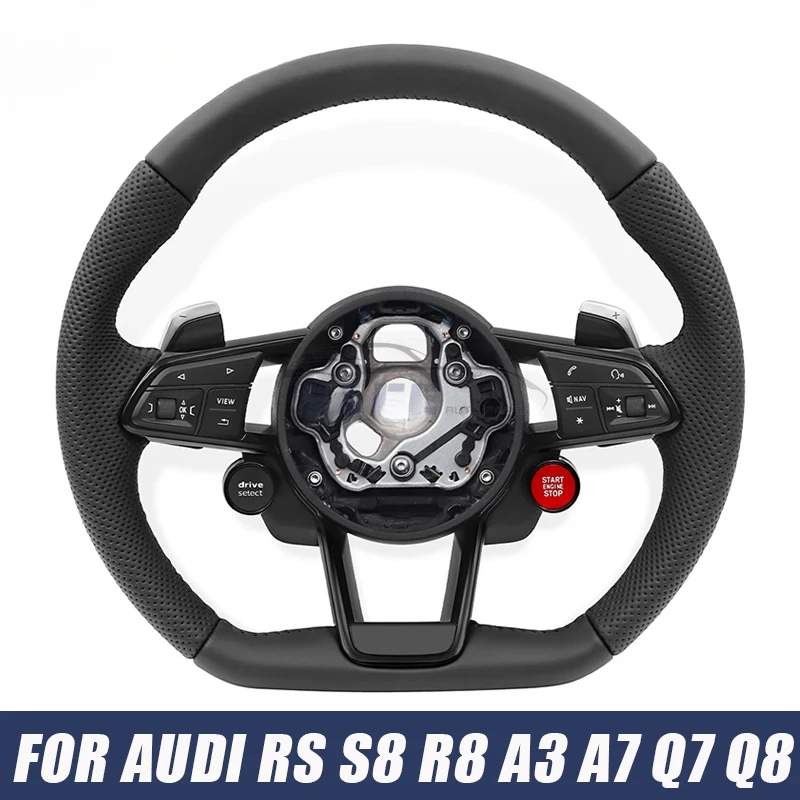 Car Steering Wheel with One Start Button for AUDI A1 A3 A4 A5 A6 A7 Q2 Q7 B8 S5 RS Q8 R8 RS3 RS6 RS7 C7 TT TTS Mk1 MK2 MK3 S3 S8