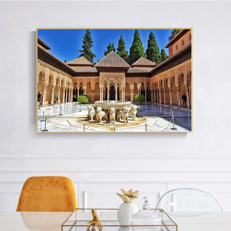 Alhambra Architecture Landscape Canvas Poster Prints Wall Art Pictures Modern Home Decorative Paintings Living Room Decor Mural