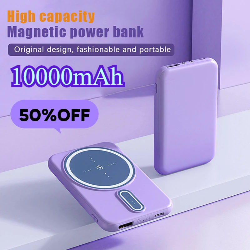 

5000mAh Power Bank Magsafe Magnetic Wireless Fast Charging Thin Portable Mobile Phone Accessories