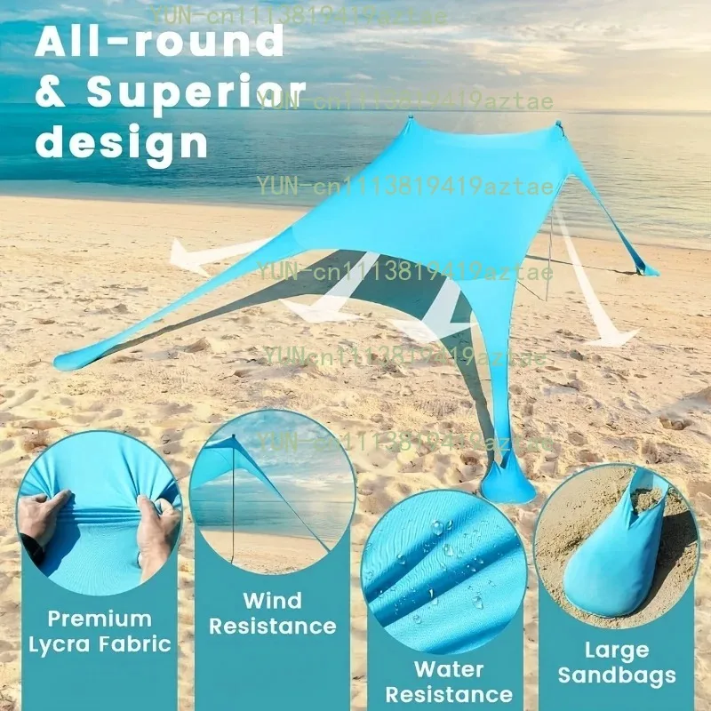 210X200X150cm Lightweight Family Camping Tent Portable Outdoor Beach Awning Drawstring Closure Shelter