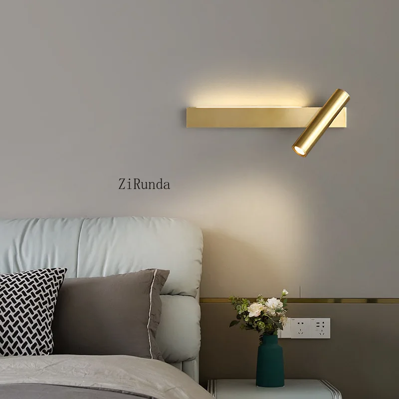 مصباح جداري نحاسي كامل لغرفة المعيشة وخلفية التلفاز وشبكة جدارية لغرفة النوم وممر الدرج