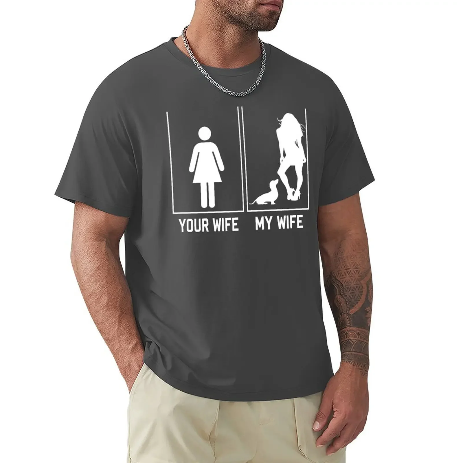 Your Wife My Wife Dachshund Funny Gift For Husband T-Shirt animal prinfor boys anime tshirt vintage anime shirt tshirts for men