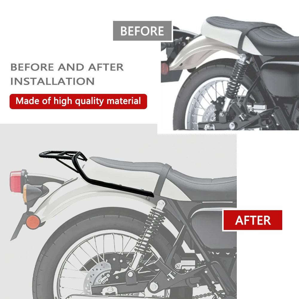 For Kawasaki W230 Meguro S1 2025-2026 Motorcycle Rear Cargo Rack Shelf Storage Box Modification Parts