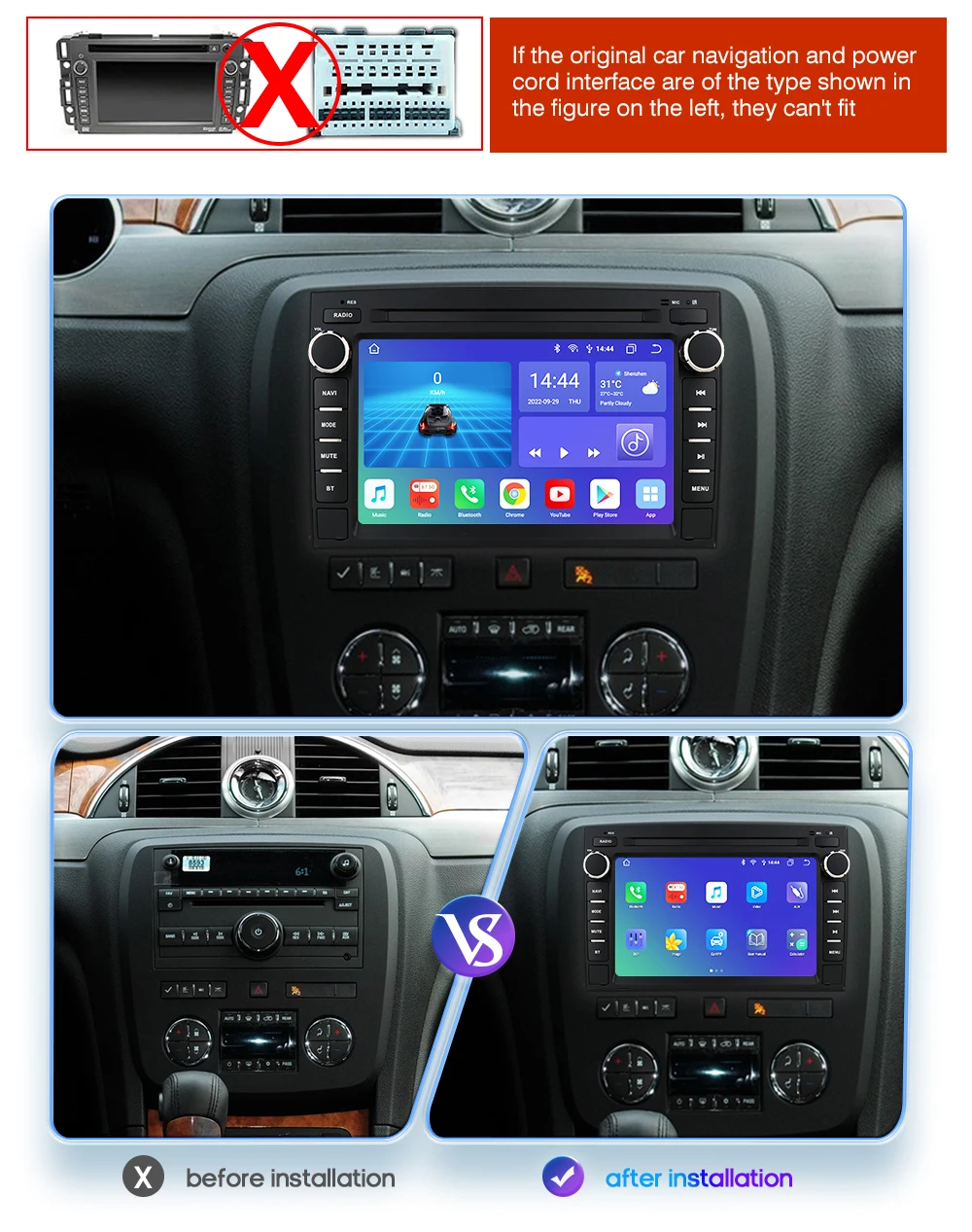 AI Carplay Android Auto Car Radio For Chevrolet Silverado GMC Sierra Impala Traverse Avalanche Express Yukon Acadia Savana 7862