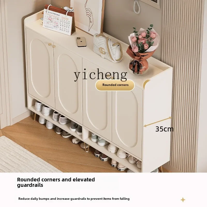 GZ-17 Household door locker solid wood storage partition cabinet one ladder one door shoe cabinet