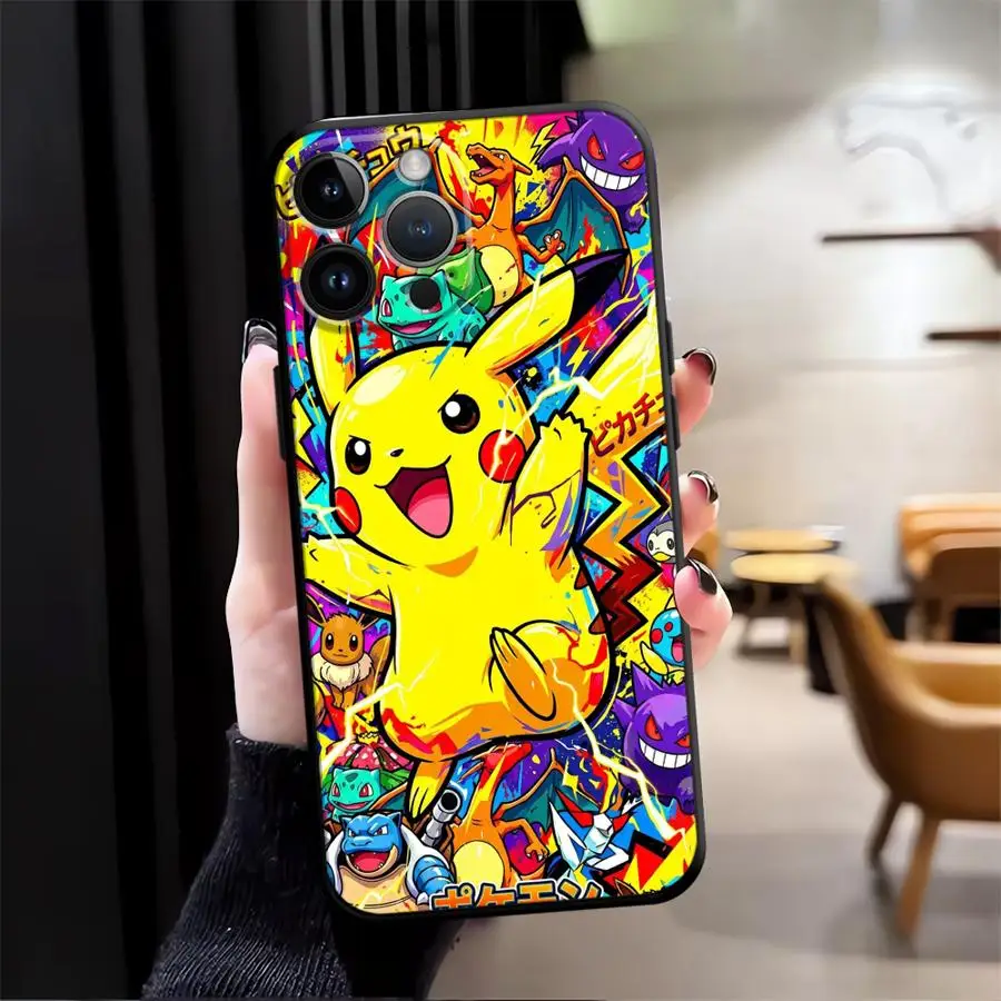 Hot Anime Pokemon Funda Phone Cover Phone Case for Apple iPhone Air XR XS MAX 12 17 Pro Max 15 Pro 7 8 14 11 13 16 view 4