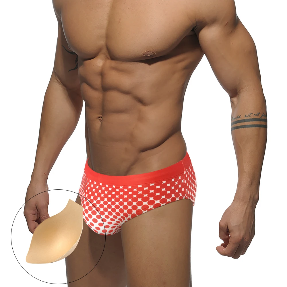 

Sexy Bikini Mens Swimwear Push Pad Swimsuit Breathable Quick Dry Swimming Briefs Fashion Male Beach Bathing Surf Shorts Sunga