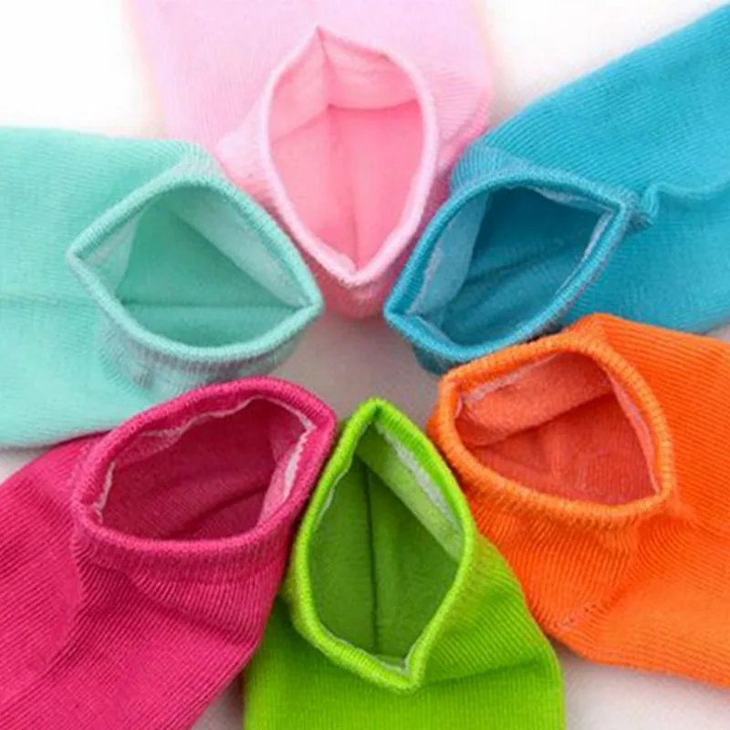 20 Buah = 10 Pair/lot Permen Warna Pergelangan Kaki Kaus Kaki Lucu Cute Warna Solid Perahu Kaus Kaki Kaus Kaki Wanita Gadis Seni kaus Kaki Pendek Sox