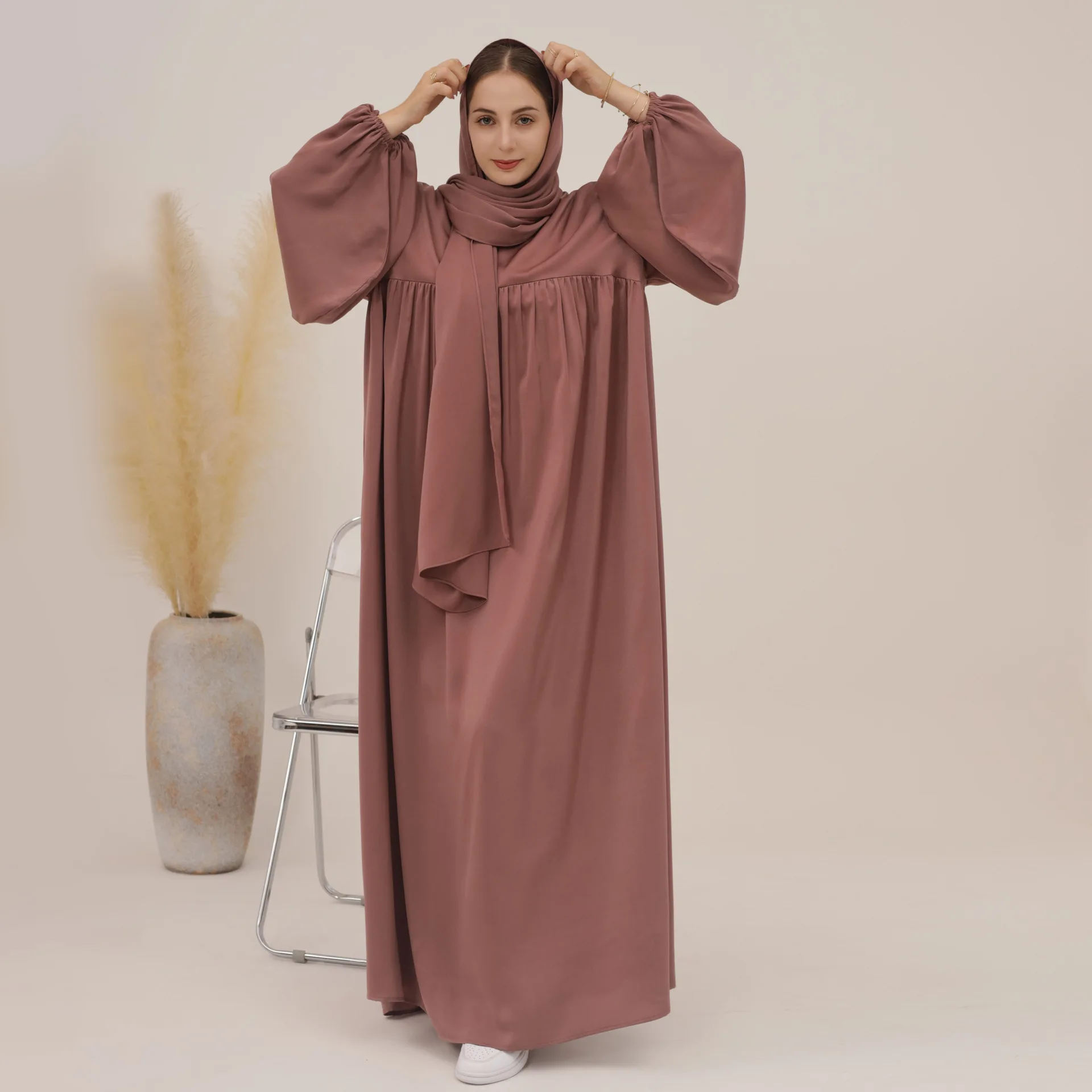 Fashion Muslim Sets 2 Cps Suit New Arrival High Quality Muslim Islamic Abaya + Hjiabs Set Women Abaya Dubai Islamic Clothing