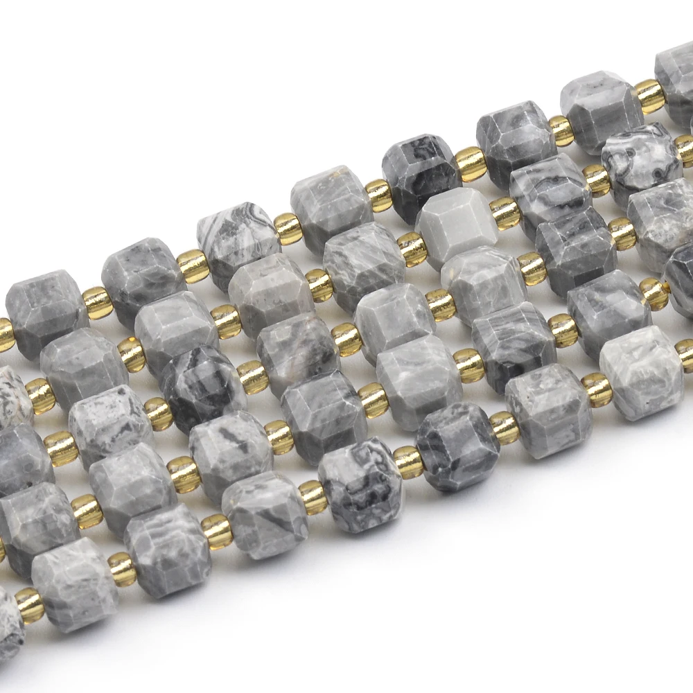 Natural Brazil Petrified Wood  Afghan Jade Natural Color Agate Faceted Cube Loose Beads For Making Jewelry DIY Necklace Bracelet