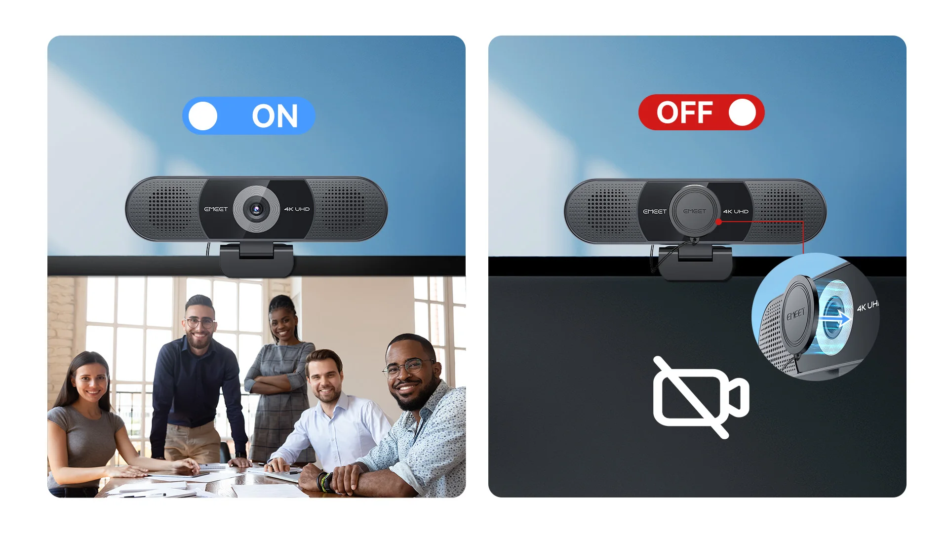 Webcam 4K UHD Webkamera All-in-One USB-Kamera EMEET C980pro 4K Webcam Mit KI-Mikrofon Lautsprecher für Laptop Computer – Detail 7