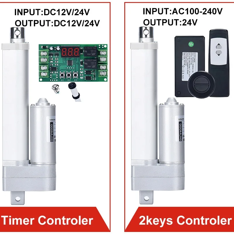 450mm Stroke Linear Actuator Electric Lift Motor DC 12V 24V RF Controller Bracket Kit WIFI eWelink APP Control 2Pcs Quiet Low dB