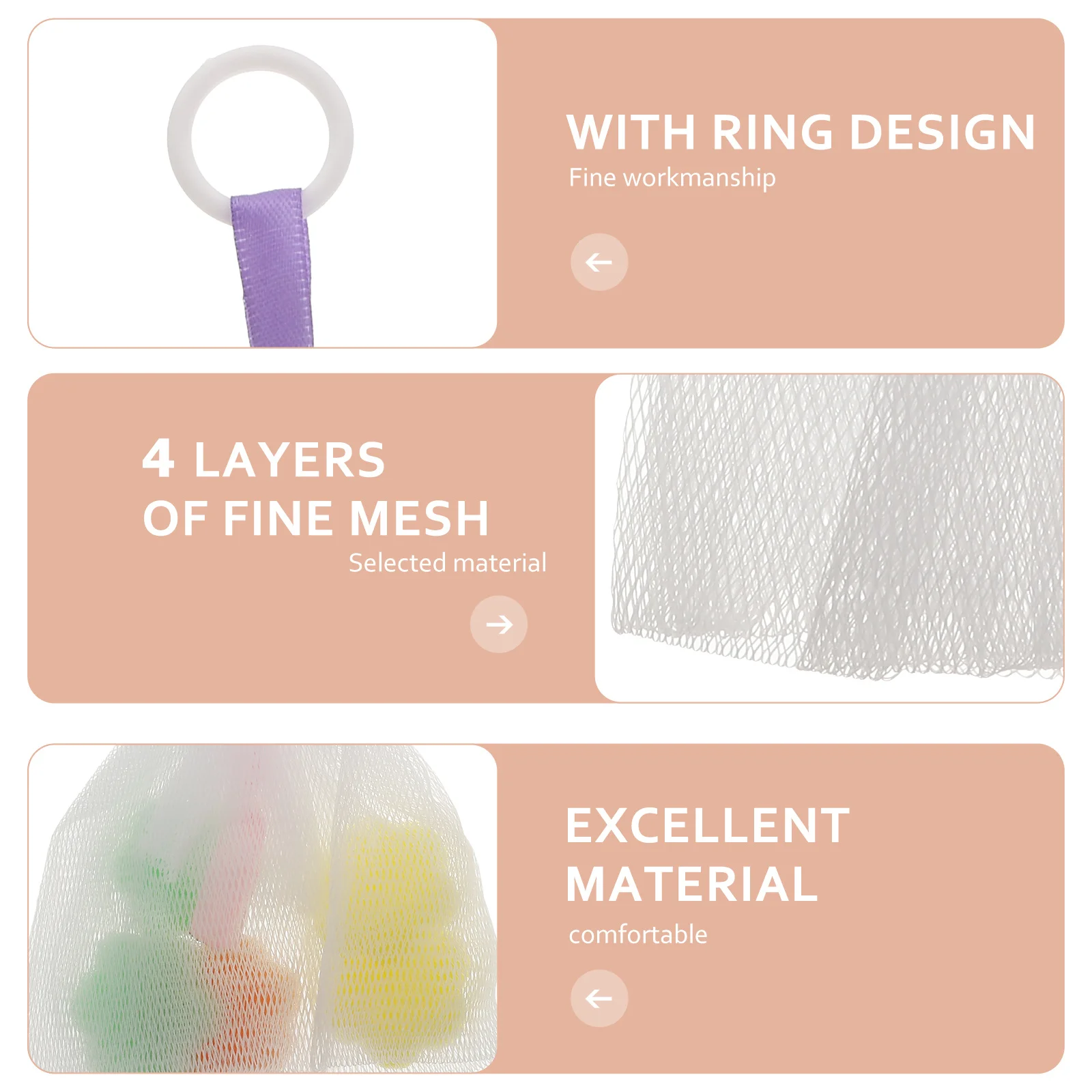 

Bath Foam Nets Soap Pouch Drawstring Hanging Shower Exfoliating Soap Holder Skin Cleanser Face Washing Tool
