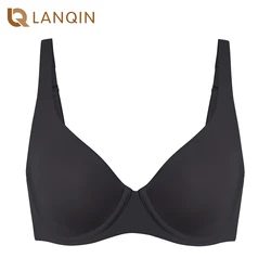 Women's Confishape Scoop Neck Balconette Bra Minimizer Plus Size Underwire Full Coverage Unlined Bras B-DD E F G