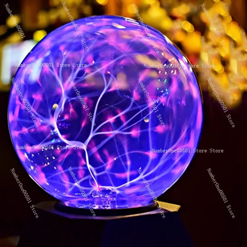 6-Inch ion ball glow ball simulates coil red light blue light 15 cm glass diameter lightning ball