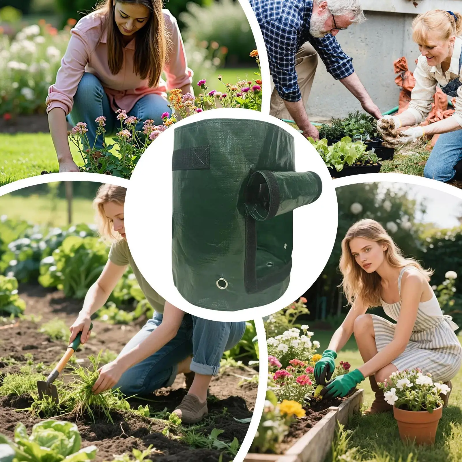 

4 больших мешка для выращивания картофеля с ручками-клапанами, контейнеры для сада, для выращивания овощей в теплицах, на открытом воздухе, во дворе, на террасе