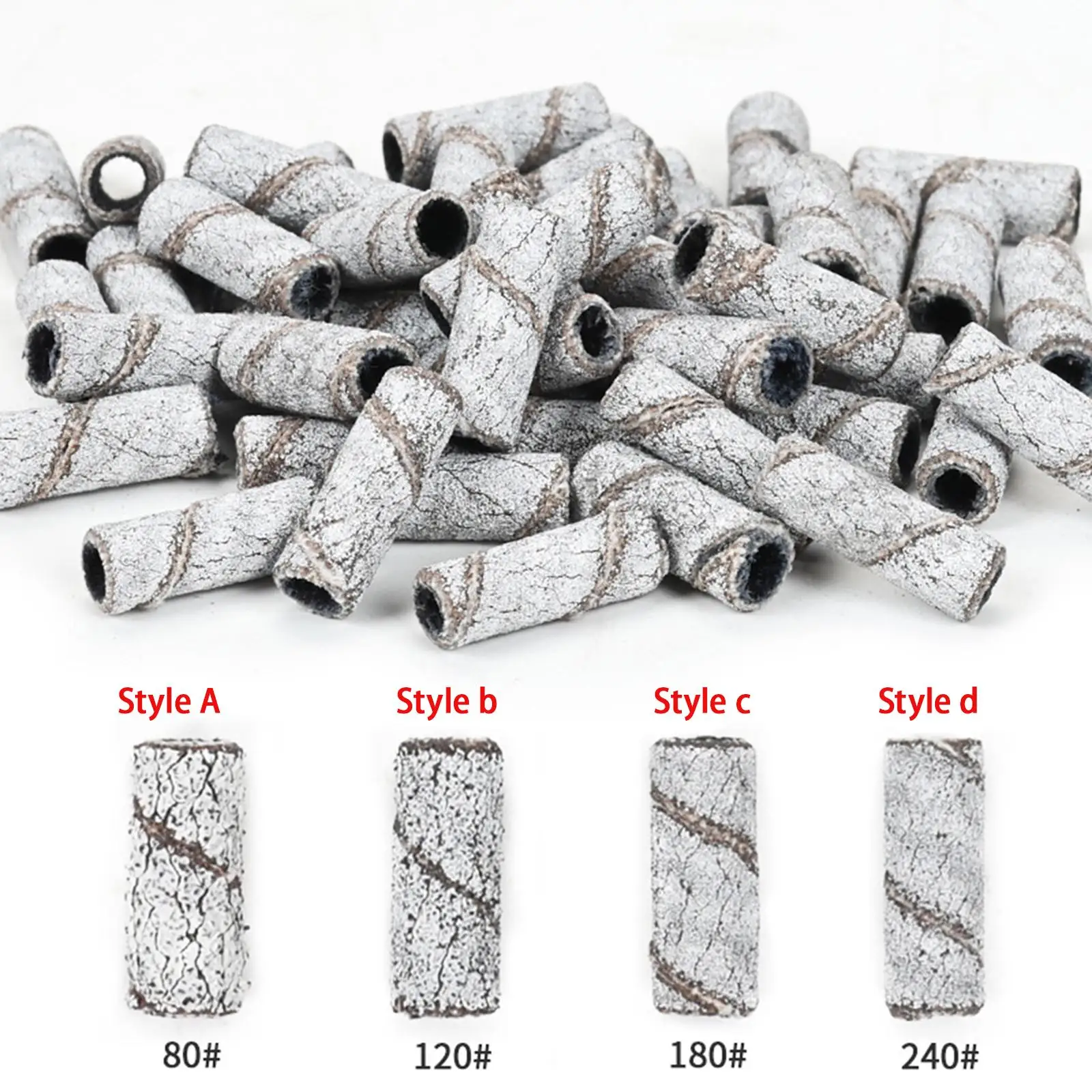 50pcs Nail Art Sanding Bands for 3.1mm Electric Manicure Nail Drill Bits