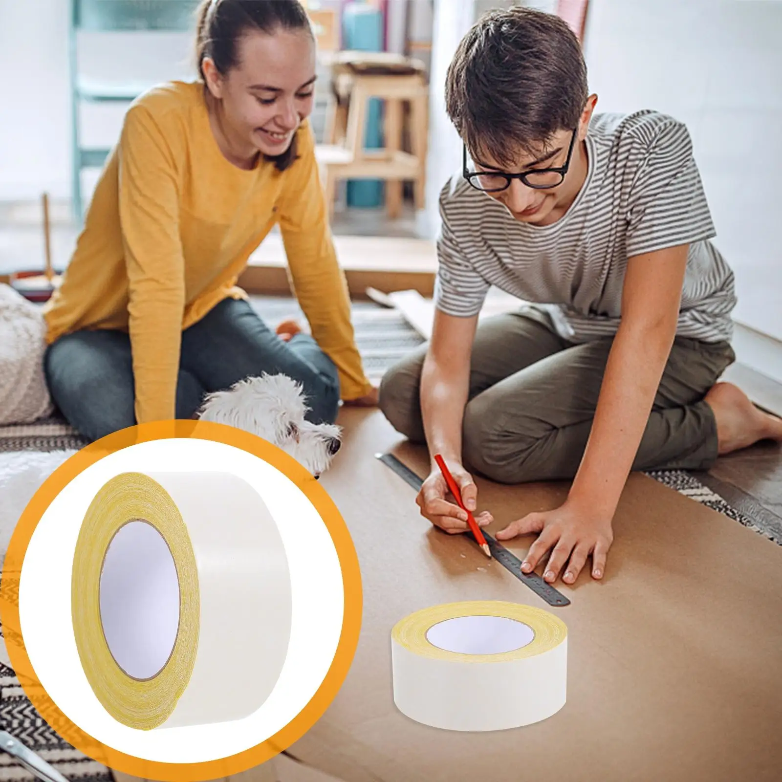 Double Sided Tape Cloth Duct Adhesive Carpet Floor Packaging Sealing Repair Binding Books Stage Strong Adhesive Lasting