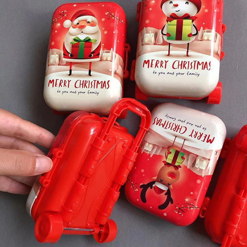 1PC Christmas Coin Purse Suitcase Metal Mini Suitcase For Dolls Miniature Toys Trunk Dollhouse Decor Jewellery Box