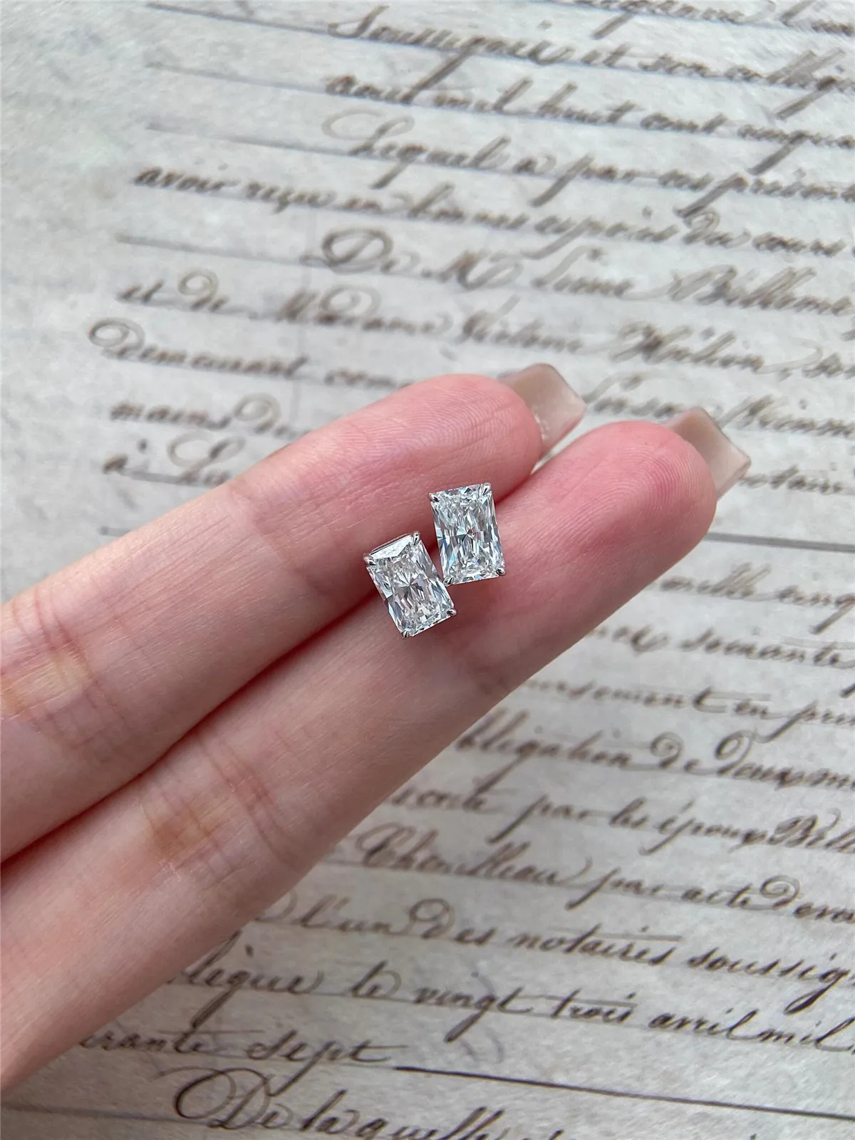 10K Solid Real Gold Lab-grown diamond stud stud 0.5CT Radis Square Fine Jewelry earrings 18K gold custom platinum