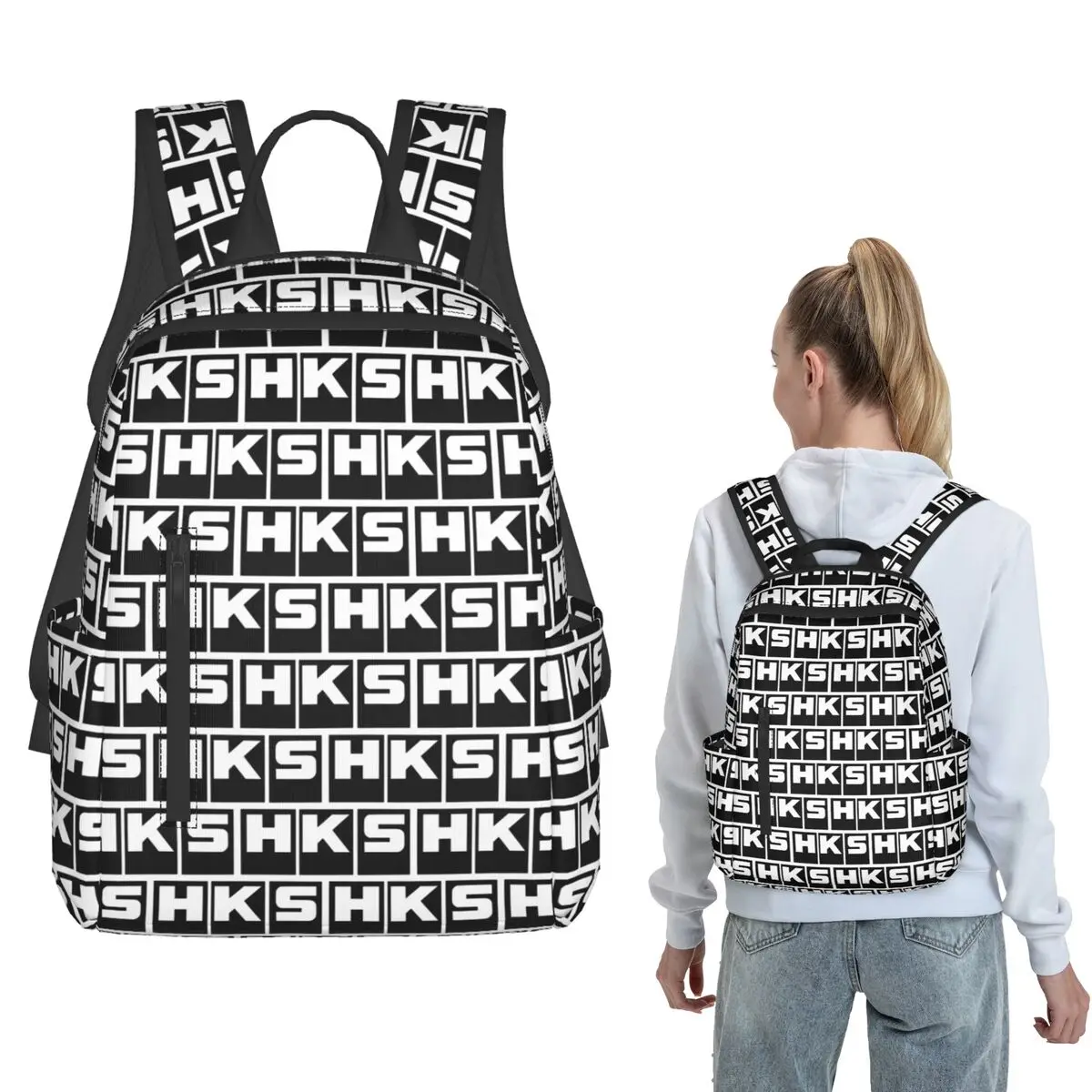 

Best Seller HKS Logo Merchandise Backpack Large Capacity Children BookBag School Bag Shoulder Bags for Men Women