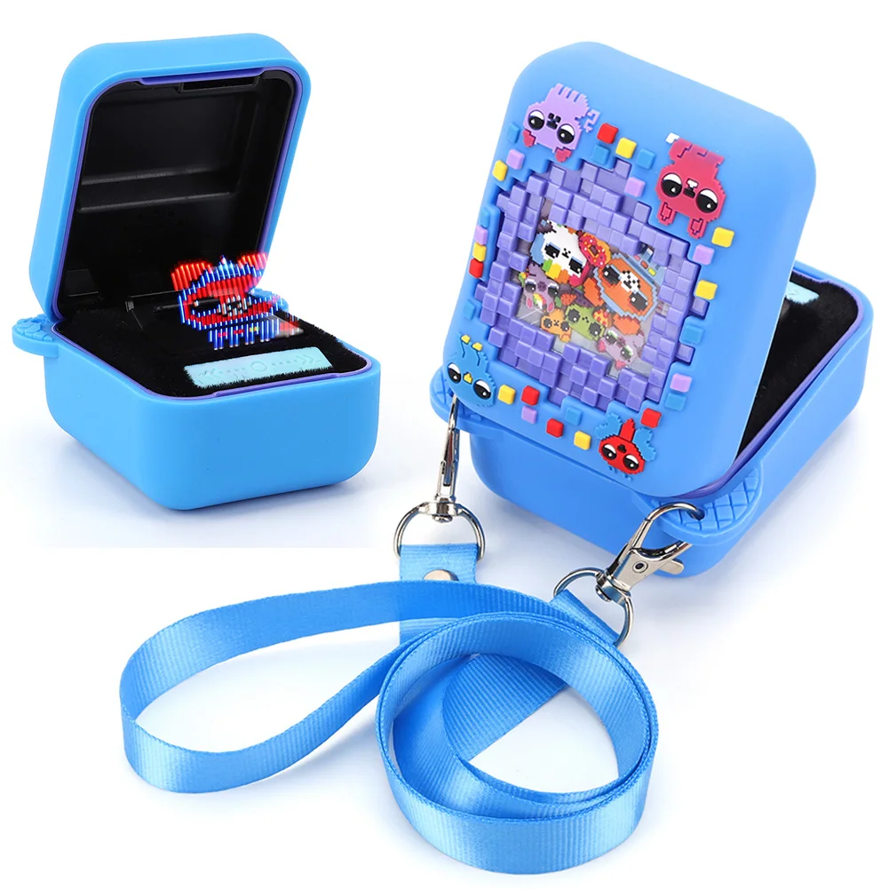 3D Animal Print Silicone Case Protective Cover with Lanyard Carrying Travel Case Washable for Interactive Digital Pet