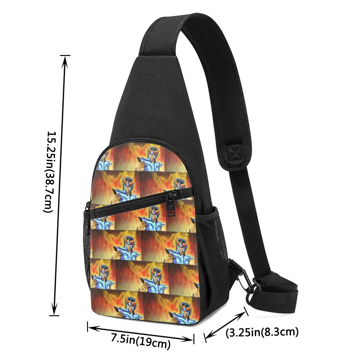 Saint Seiya Knights Of The Zodiac Ikki Phoenix Chest Bag Men Sling Crossbody Backpack Chest Bag Travel Daypack Shoulder Bag