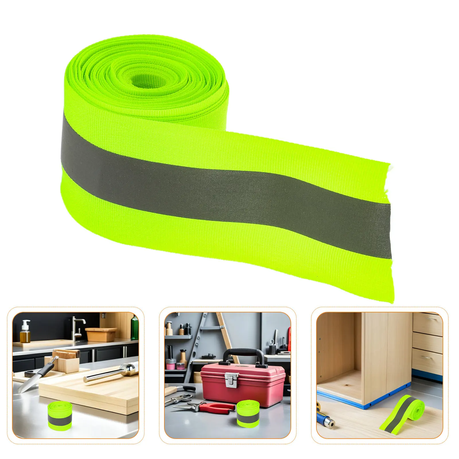 1 Roll Sew Reflective Tape Roll for Clothing High Visibility Fluorescent Safety Strips Reflective Fabric Tape for Jackets