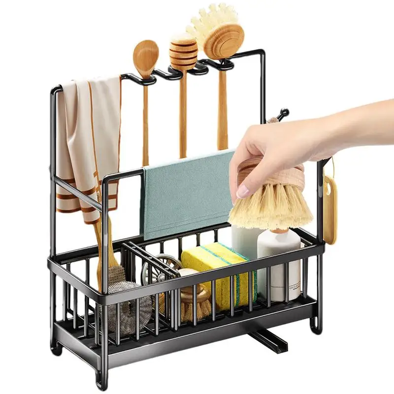 Kitchen Sink Sponge Storage Basket Kitchen Sink Shelf Drain Rack Organizer Sponge Storage Faucet Holder Kitchen Sink Organizer