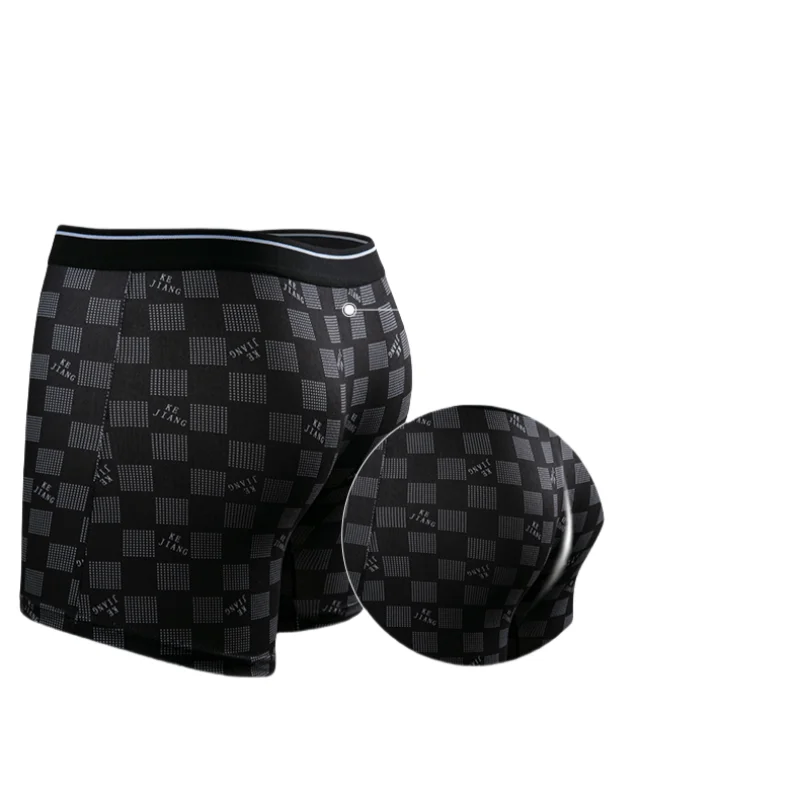 6PCS Ropa interior estampada de moda para hombre de punto 6T666 95% poliéster elástico