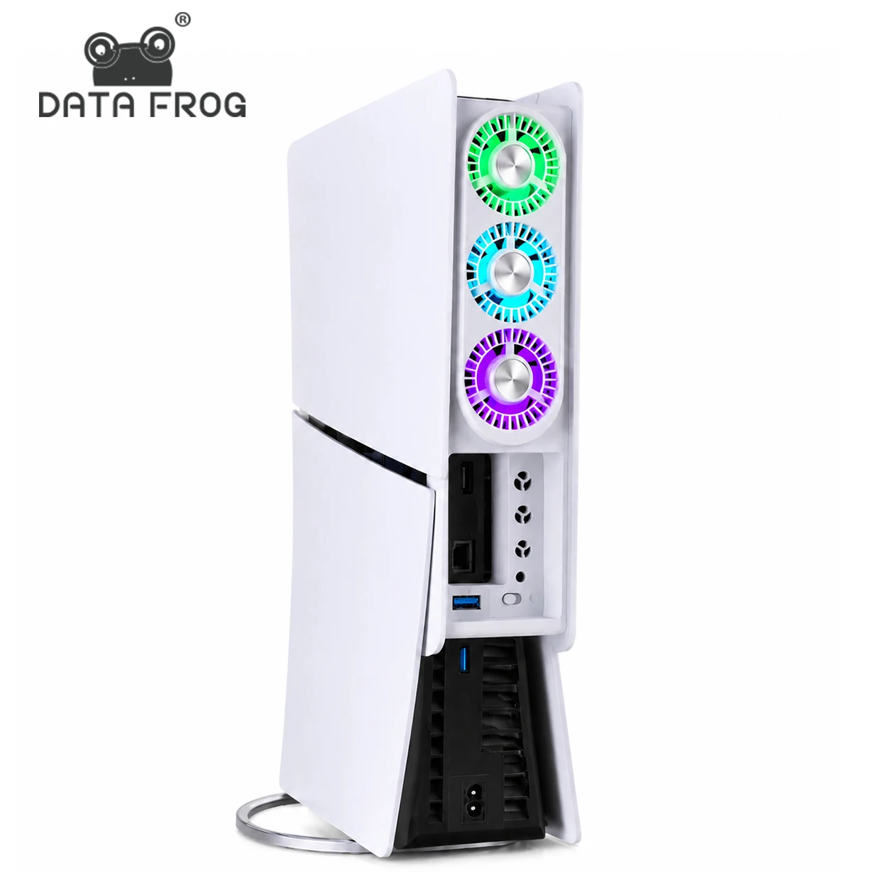 DATA FROG Silent Cooling Fan Compatible with PS5 Slim, Dorm Room & Bedroom Friendly Low-Noise Cooler