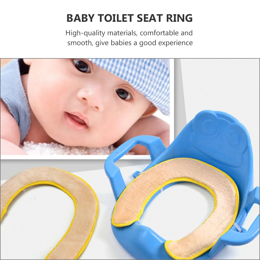 2 pçs almofada de assento de toalete do bebê flanela quente acolchoado o u forma compatível criança treinamento assento esteira portátil macio base do plutônio
