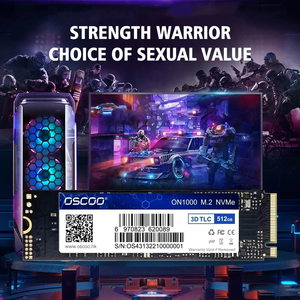 OSCOO ON1000 NVMe SSD 1TB PCIe 4.0 M.2 2280 Gaming Solid-state Drive 5200MB/s Read Speed Hard Disk for PS5 Internal SSD