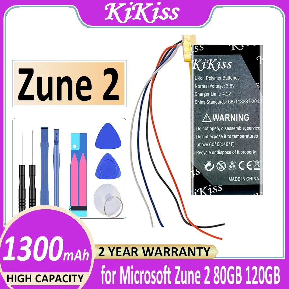 

Аккумулятор KiKiss 1300 мАч для Microsoft X814399-001 Zune 2 80 ГБ 120 ГБ 4G 8G Bateria