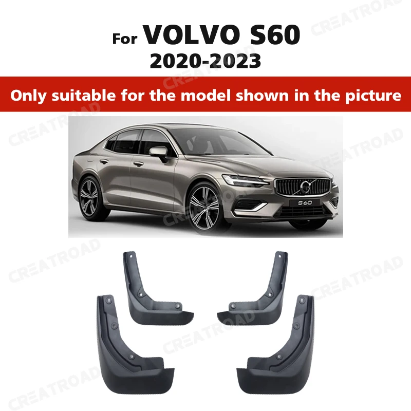 4PCS Car Mud Flaps for Volvo S60 2011-2023 2012 2013 2014 Mudguard Splash Guards Fender Mudflaps Auto Accessories