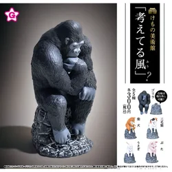 Gacha Capsule Toys Creative Animals Model Thinker Table Ornaments Thinking Rabbits Dog Gorilla Cats Mini Figurine Kids Gifts